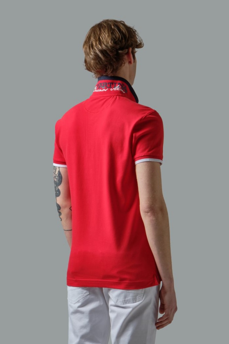 La Martina Slim-fit Stretch Piqué Poloshirt Herren Rot | CTLR1011