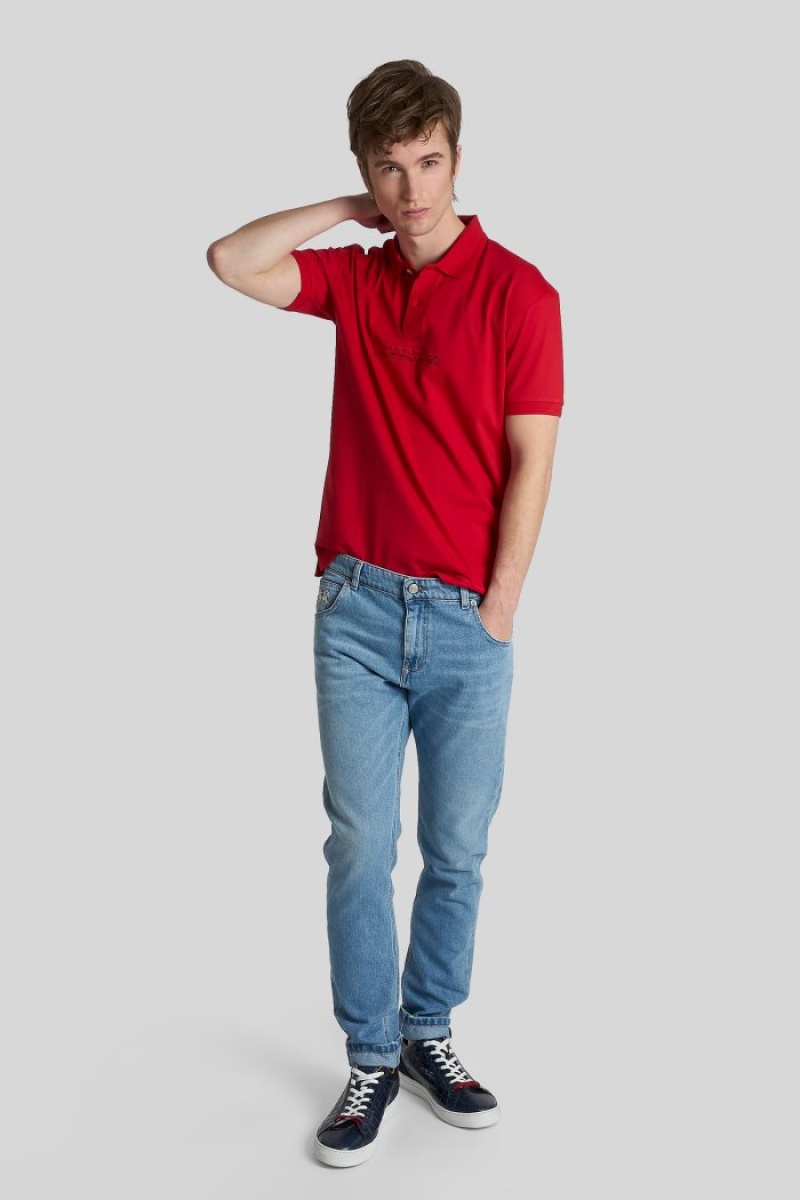 La Martina Slim-fit Stretch Piqué Poloshirt Herren Rot | CZDZ6996