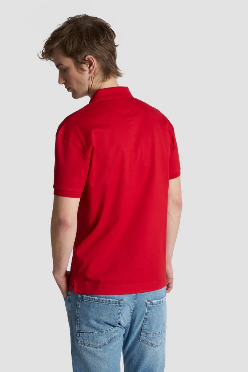 La Martina Slim-fit Stretch Piqué Poloshirt Herren Rot | CZDZ6996