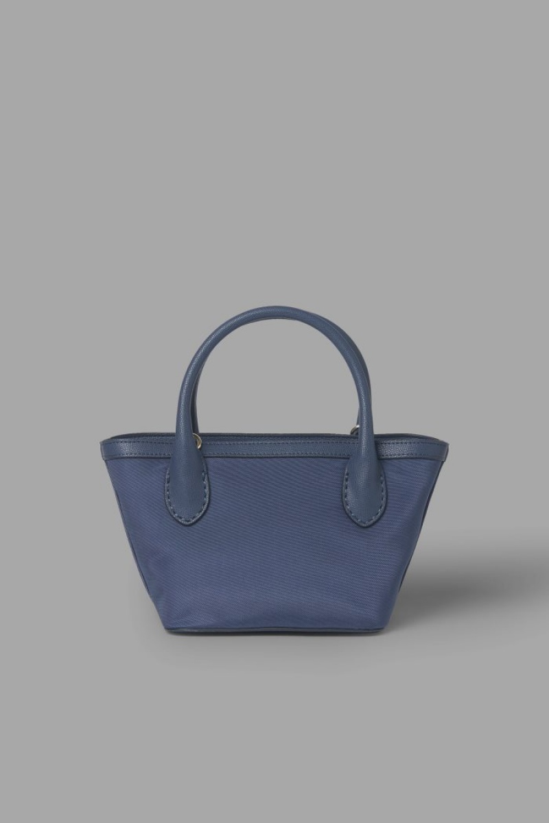 La Martina Two-tone Canvas Shopper Damen Navy | JWXA8676