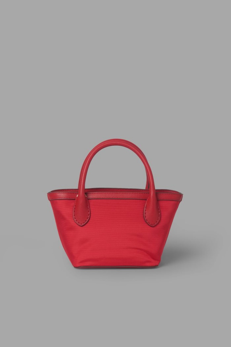 La Martina Two-tone Canvas Shopper Damen Rot | CTCW4167