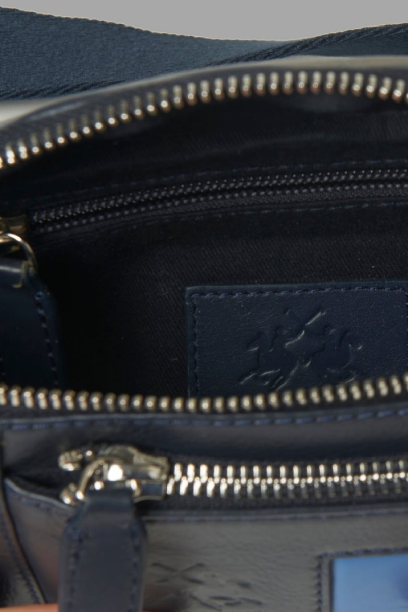 La Martina Two-tone Leder Gürteltasche Herren Navy | GLSW1973