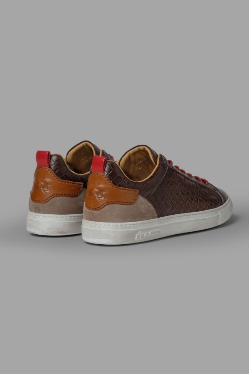 La Martina Woven Leder Sneakers Herren Schokolade Braun | FLQC0998